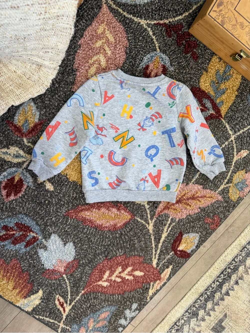 Dr. Seuss Alphabet Print Sweatshirt 2T Toddler Gray Multicolor Alphabet